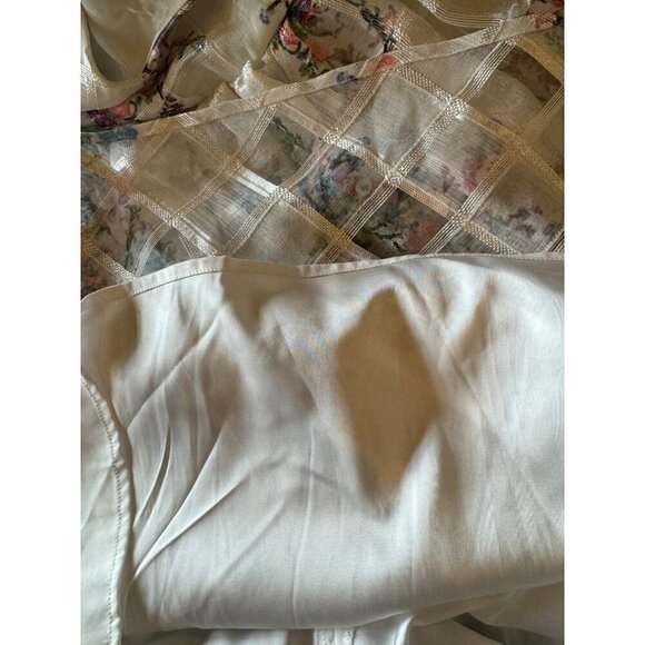 Maeve Anthropologie Dress Women 2‎ White Floral Peony Garden Mini Cottagecore - Picture 13 of 14